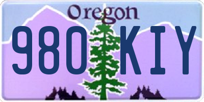 OR license plate 980KIY