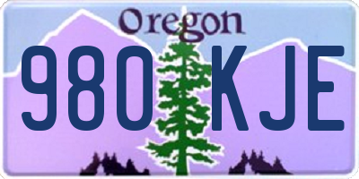 OR license plate 980KJE