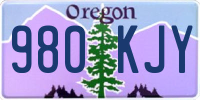 OR license plate 980KJY