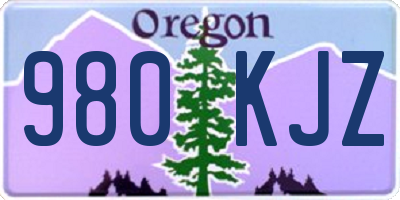 OR license plate 980KJZ