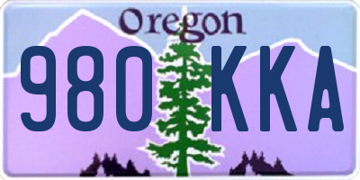 OR license plate 980KKA