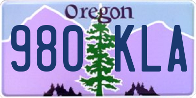 OR license plate 980KLA