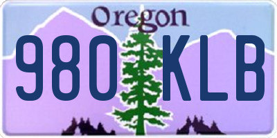 OR license plate 980KLB