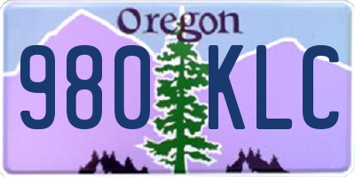 OR license plate 980KLC
