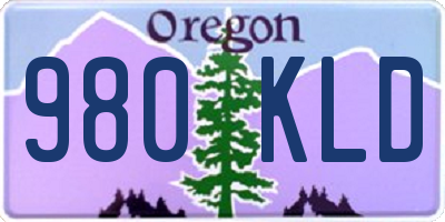 OR license plate 980KLD