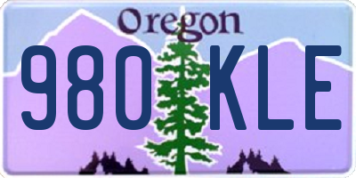 OR license plate 980KLE