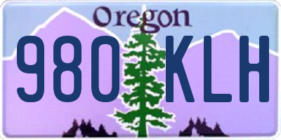 OR license plate 980KLH