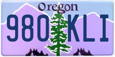 OR license plate 980KLI