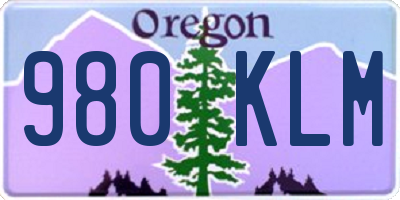 OR license plate 980KLM