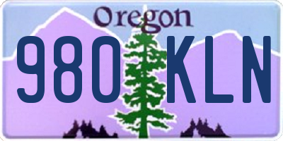OR license plate 980KLN