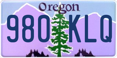 OR license plate 980KLQ