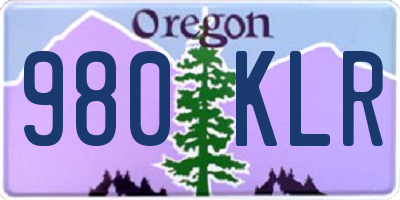 OR license plate 980KLR
