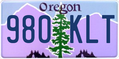 OR license plate 980KLT