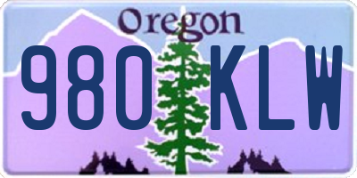 OR license plate 980KLW