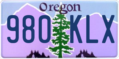 OR license plate 980KLX