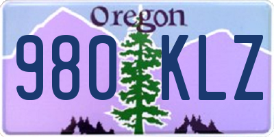 OR license plate 980KLZ