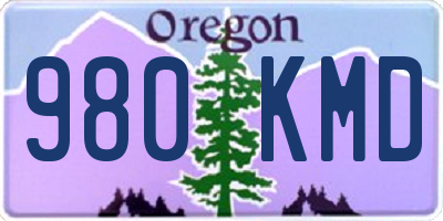 OR license plate 980KMD