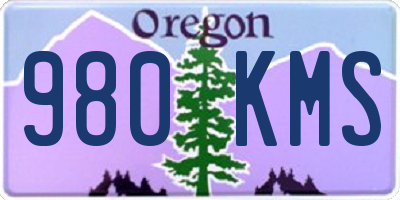 OR license plate 980KMS