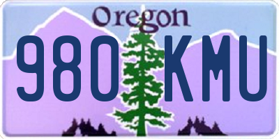 OR license plate 980KMU