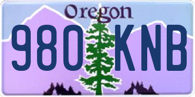 OR license plate 980KNB