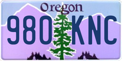OR license plate 980KNC