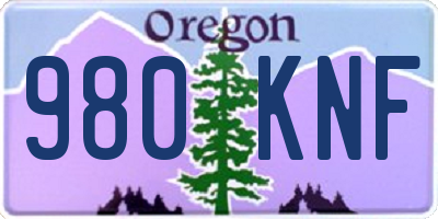 OR license plate 980KNF