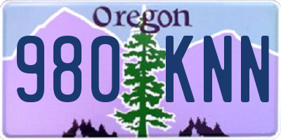 OR license plate 980KNN