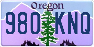 OR license plate 980KNQ