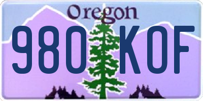 OR license plate 980KOF