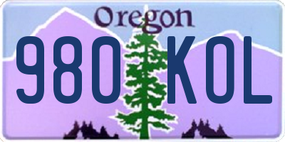 OR license plate 980KOL