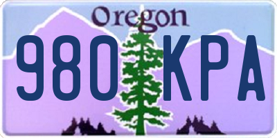 OR license plate 980KPA