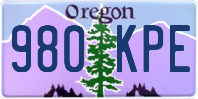 OR license plate 980KPE