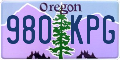 OR license plate 980KPG