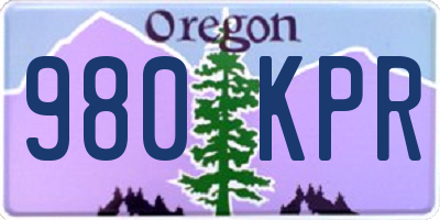 OR license plate 980KPR