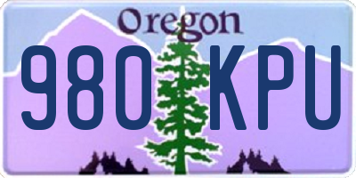 OR license plate 980KPU