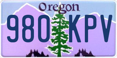 OR license plate 980KPV