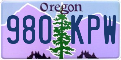 OR license plate 980KPW