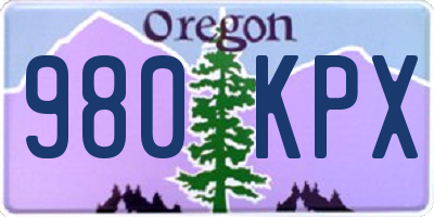 OR license plate 980KPX