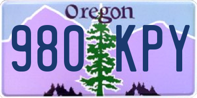 OR license plate 980KPY