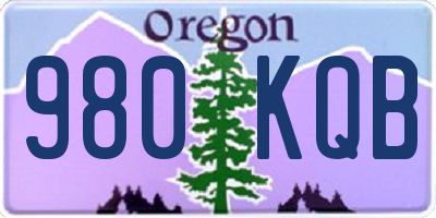 OR license plate 980KQB