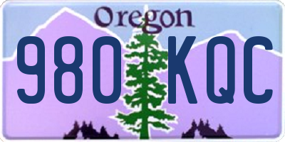 OR license plate 980KQC