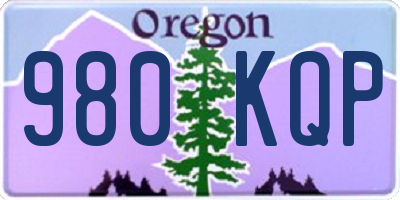 OR license plate 980KQP