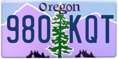 OR license plate 980KQT