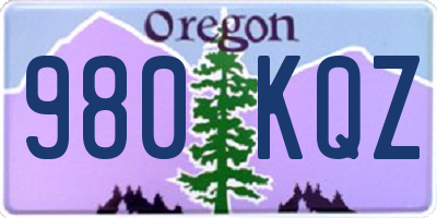 OR license plate 980KQZ