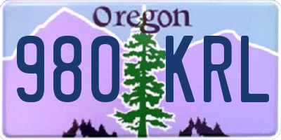 OR license plate 980KRL