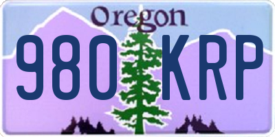 OR license plate 980KRP
