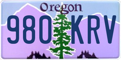 OR license plate 980KRV