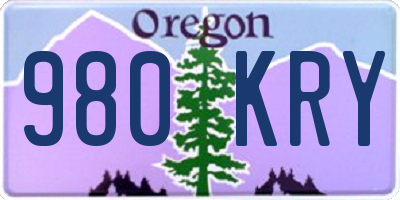 OR license plate 980KRY