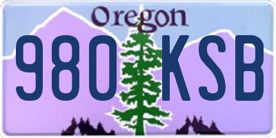 OR license plate 980KSB