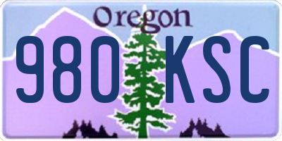 OR license plate 980KSC